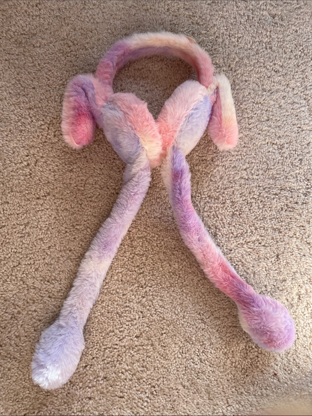 NWT Plush Pastel Earmuffs with Long Fluffy Tails - Kids Toys